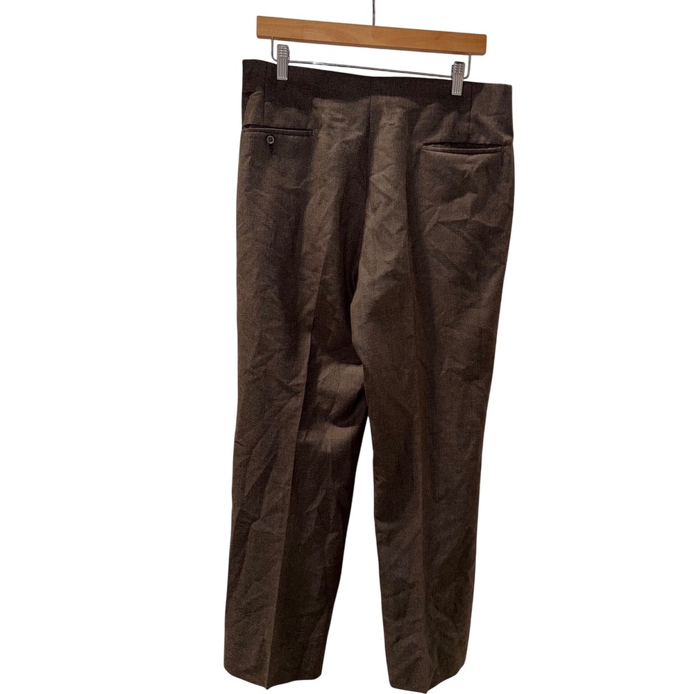 Vintage Le Baron California Clothes Brown Trousers Side Buckle Talon Zip 34x30
